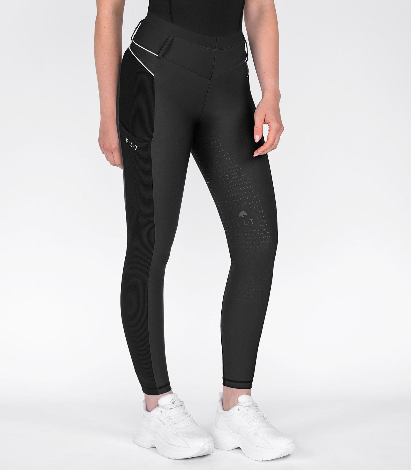 Leggings, Schwarz, gepunktete Muster, Hochbund, Sport