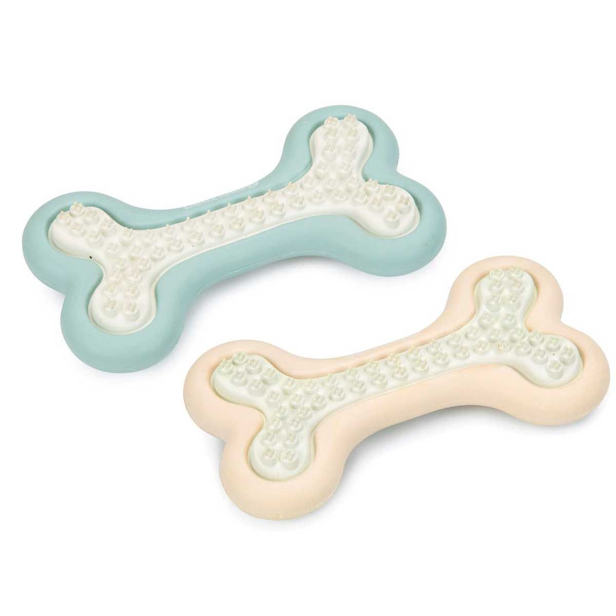 Beeztees Puppy Rubber Dental Bone, Chew Toy for Teething Puppies, colour variant