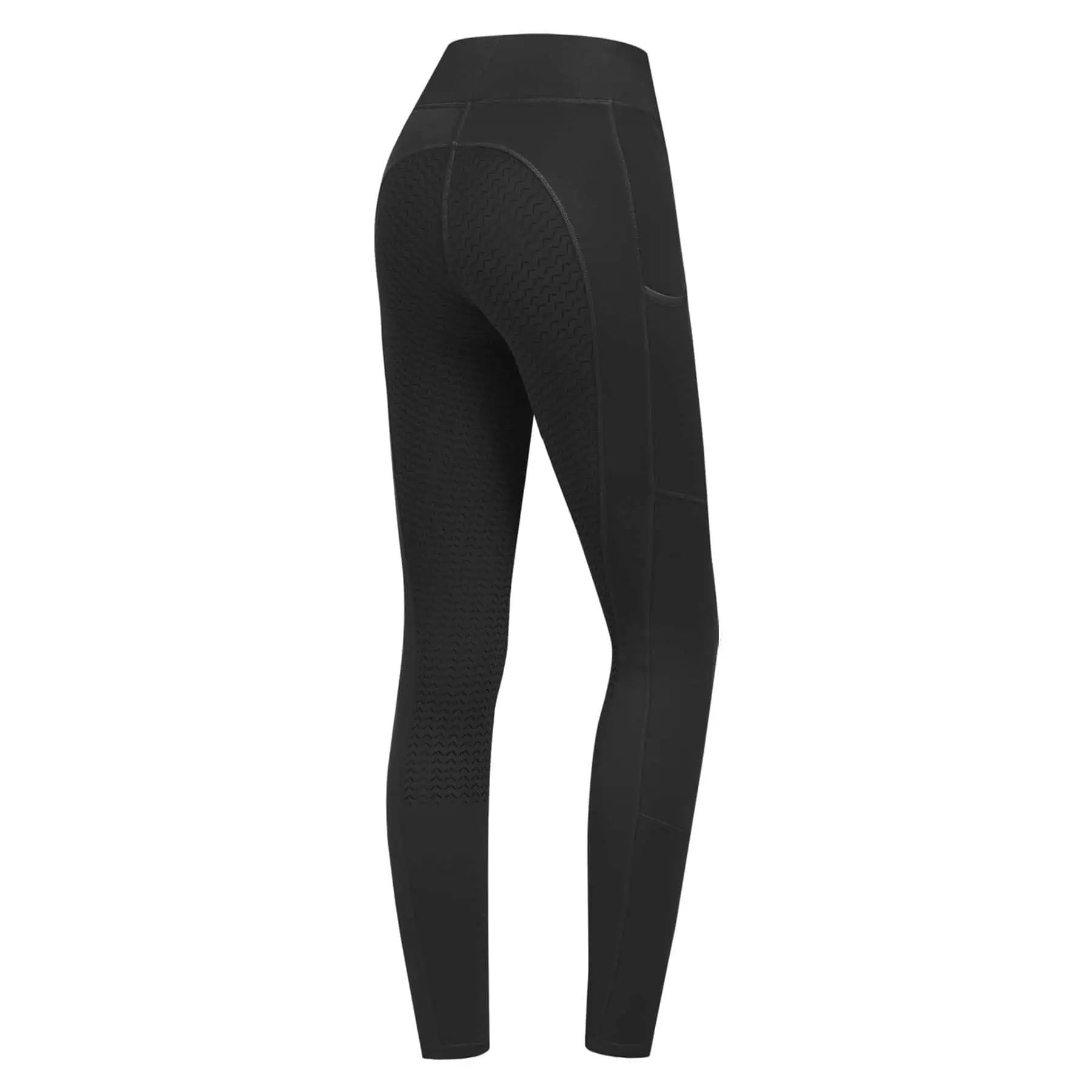 Legging d'équitation thermique Ella ELT, fond intégral silicone, enfant, noir, 176