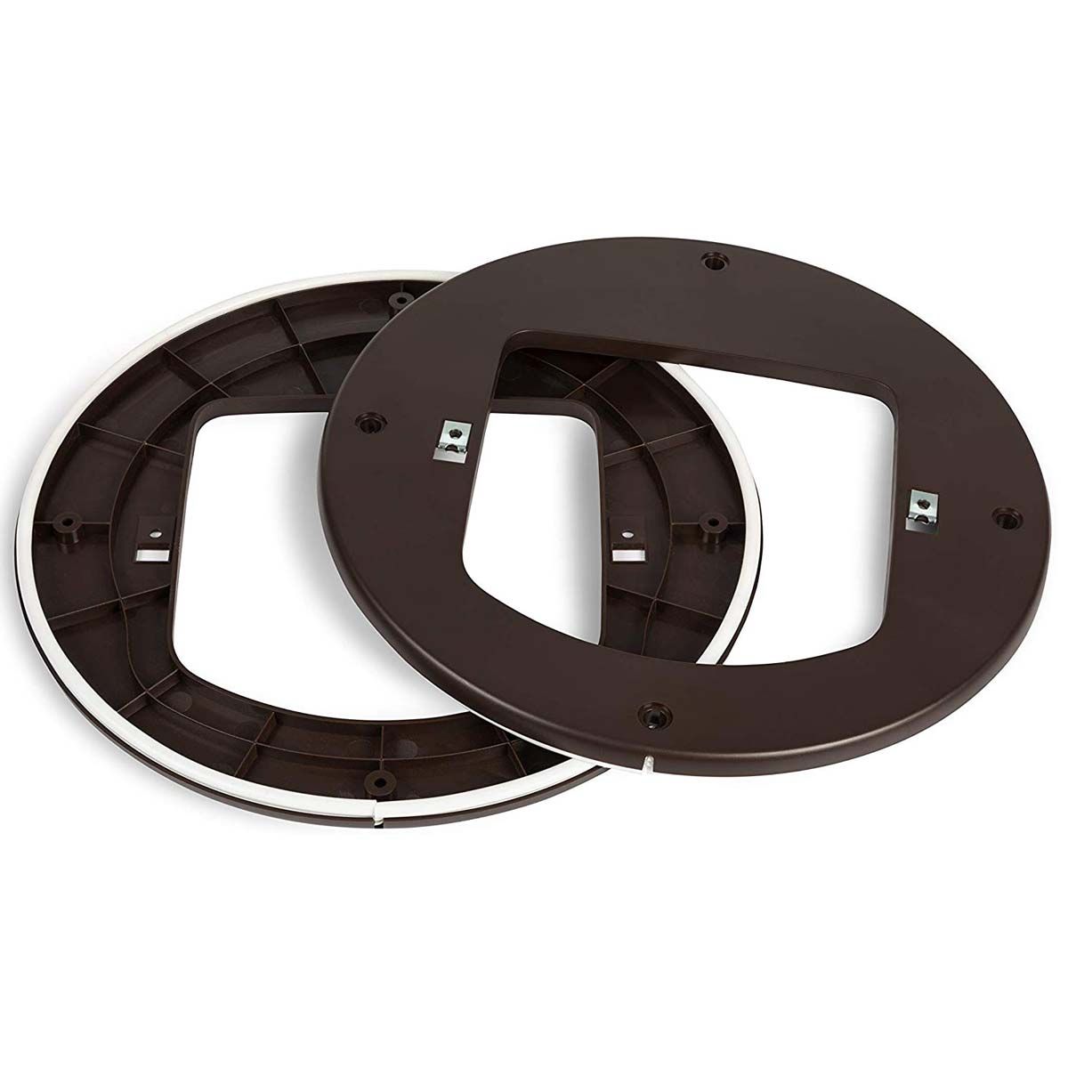 Katzenklappen-Montageadapter 4-Wege für Glas und Wände braun
