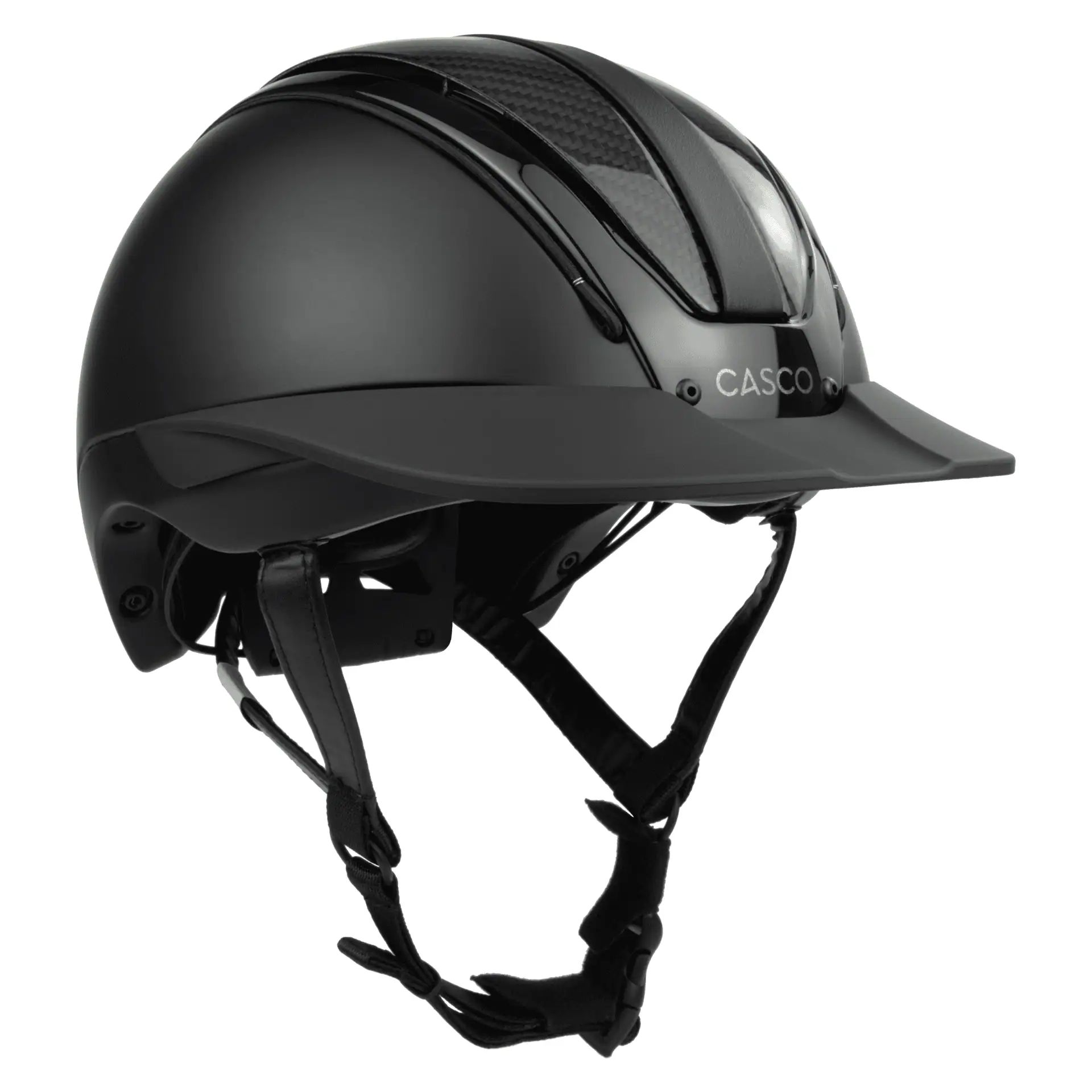 Casco Reithelm Duell One Precision, Karbon-Design mit Disk-fit Vario, Carbon Black S