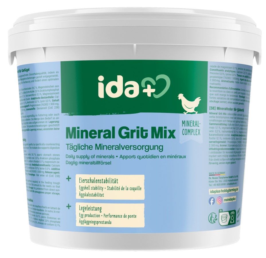 IdaPlus Mineral Grit Mix Tillskottsfoder för Fjäderfä 5 kg, förpackning