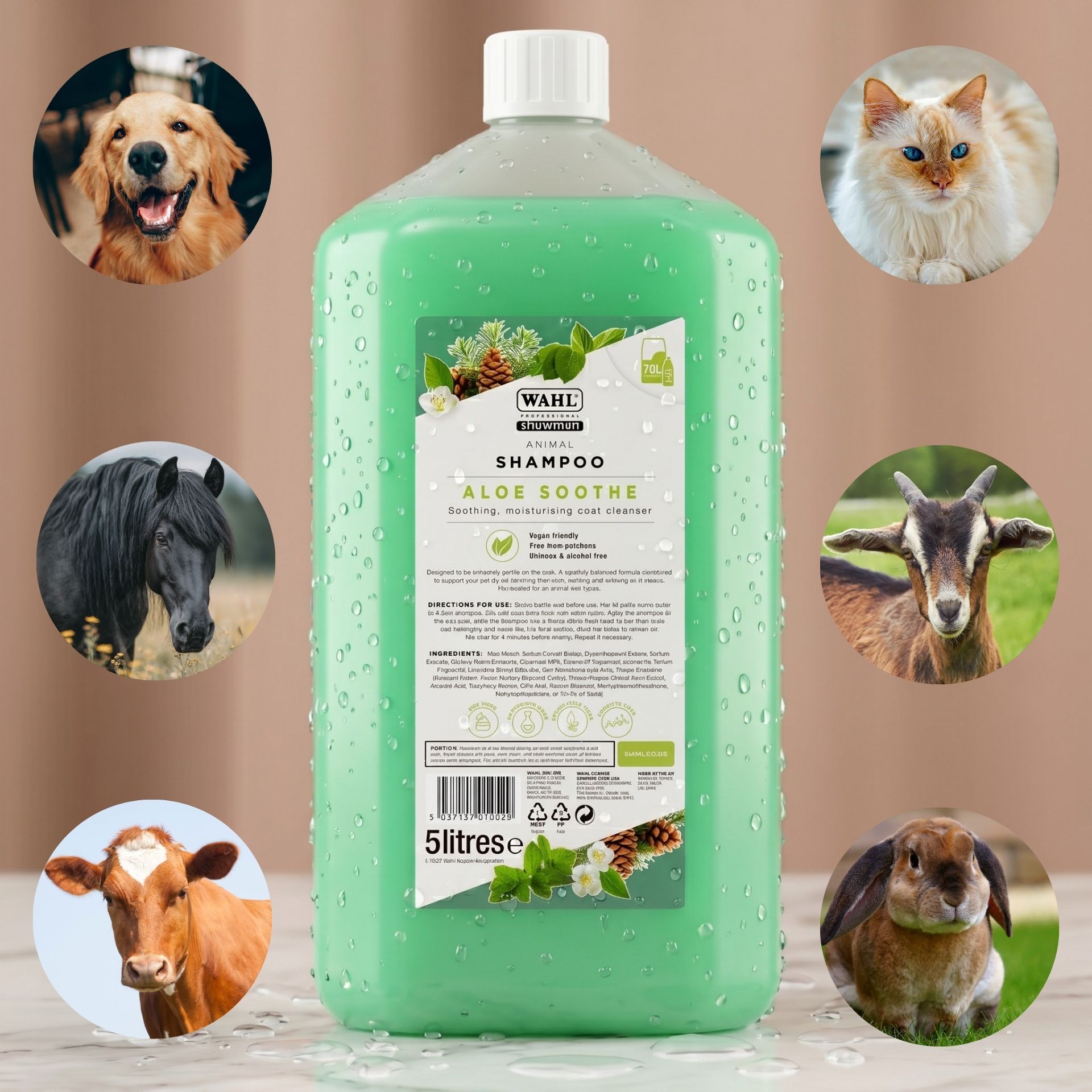 shampoo, aloesoothe, animal, coat cleanser, 5 litres