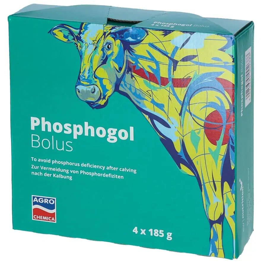 Kerbl Bolus Phosphogol, Bolus de phosphore pour vaches laitières, 4 pièces, emballage