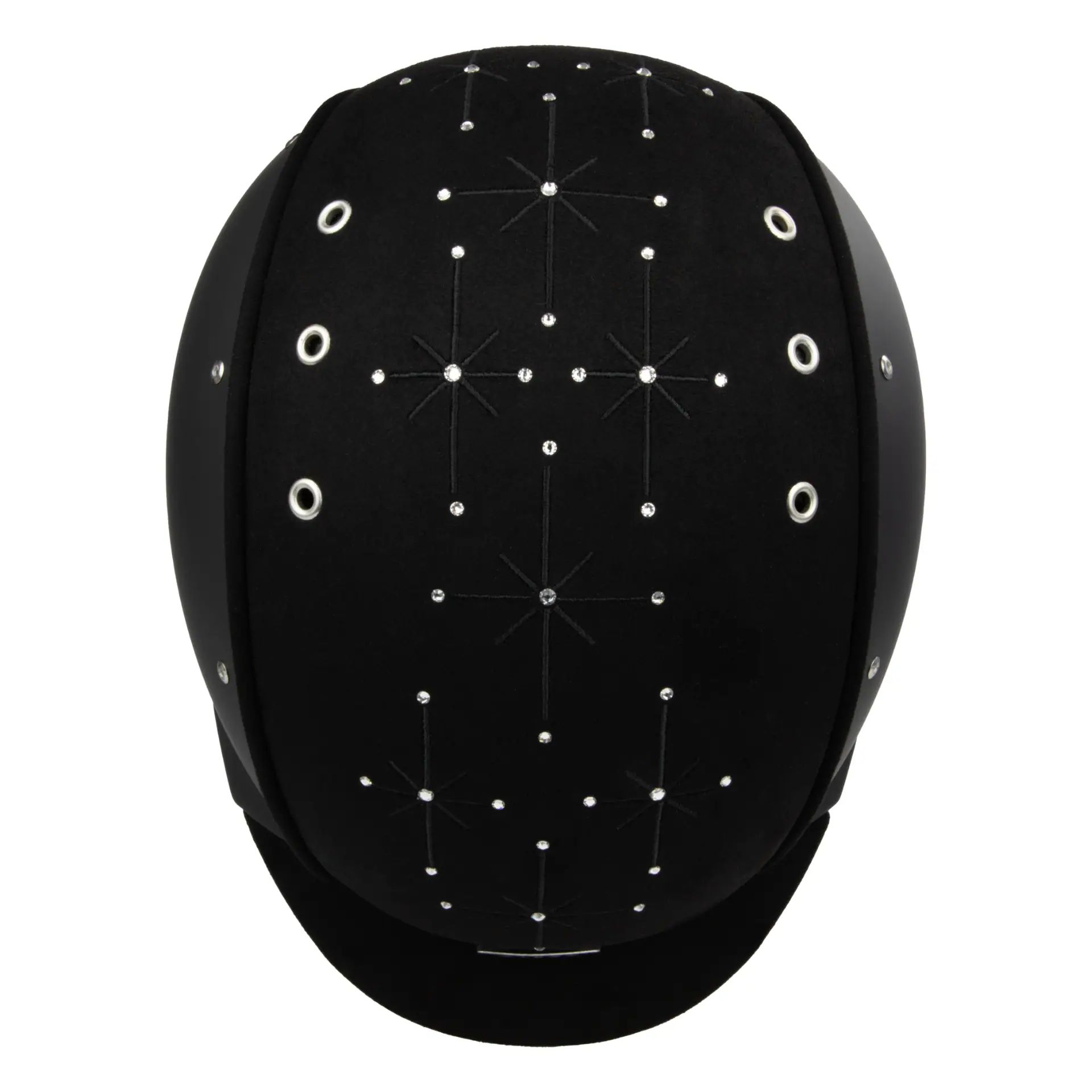 Casco APART Iconic lovaglósisak, lakk & velúr kivitelben, kristályokkal, felülnézet