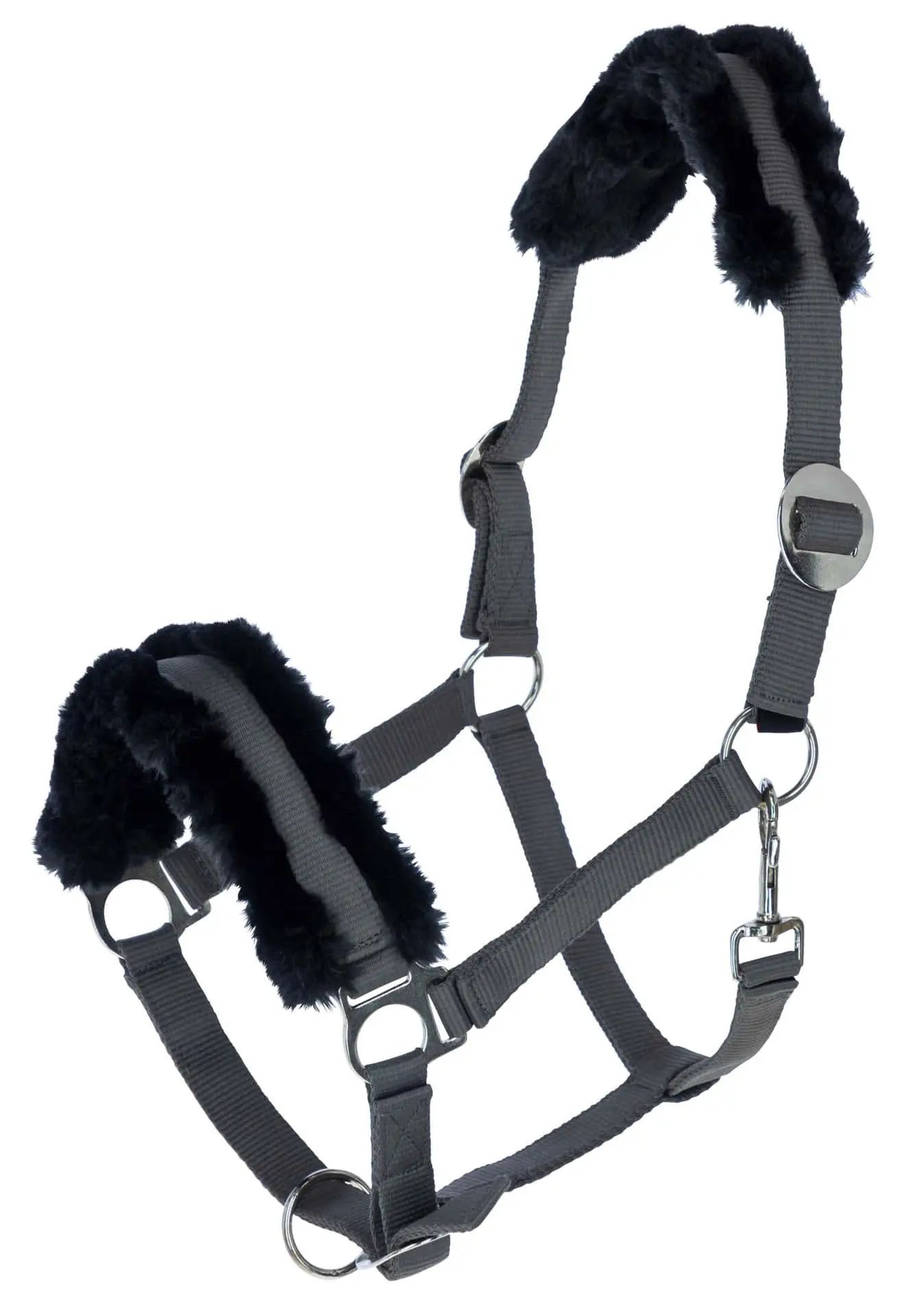 Covalliero Halfter ClassicSoft, weiches Fellhalfter für Pferde, Größe Cob