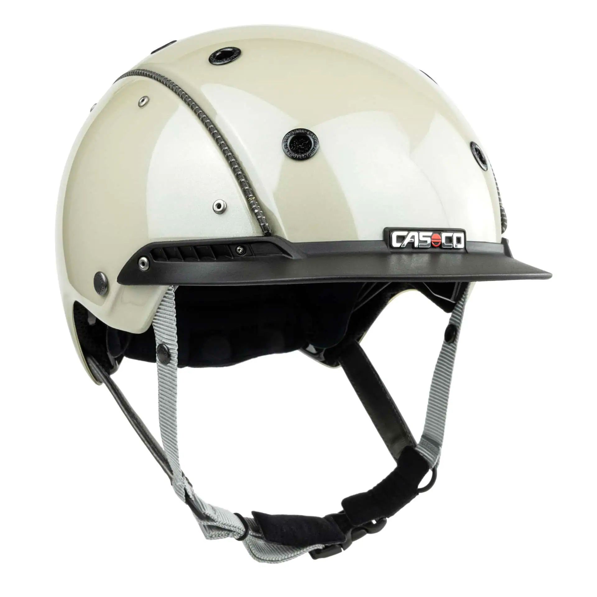 Casco ridhjälm Champ-3 Plus med högglans lackering, hjälmlåda, sidovy