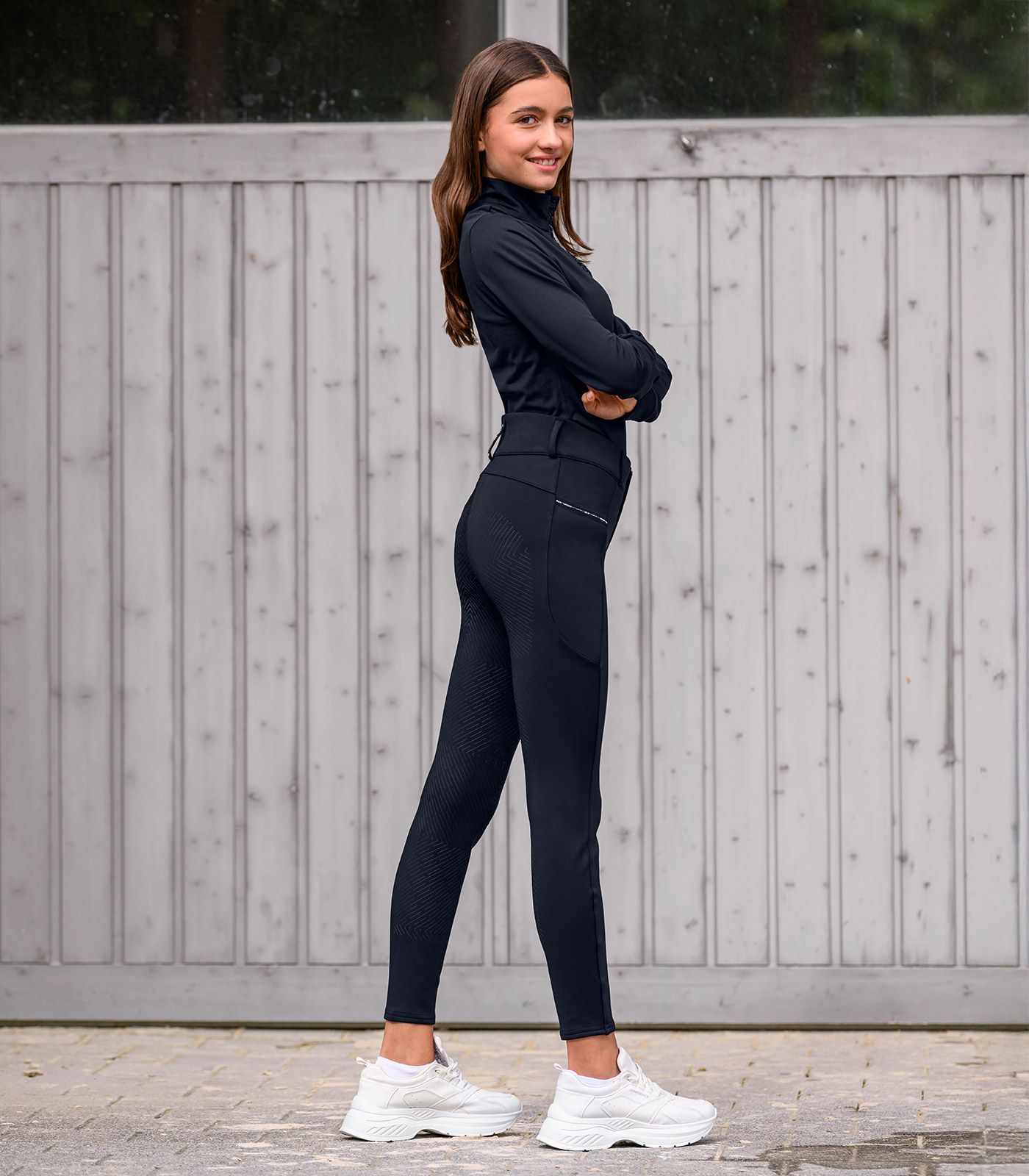 ELT Reithose Romy Glam Damen, Hochbund und Vollbesatz, schwarz