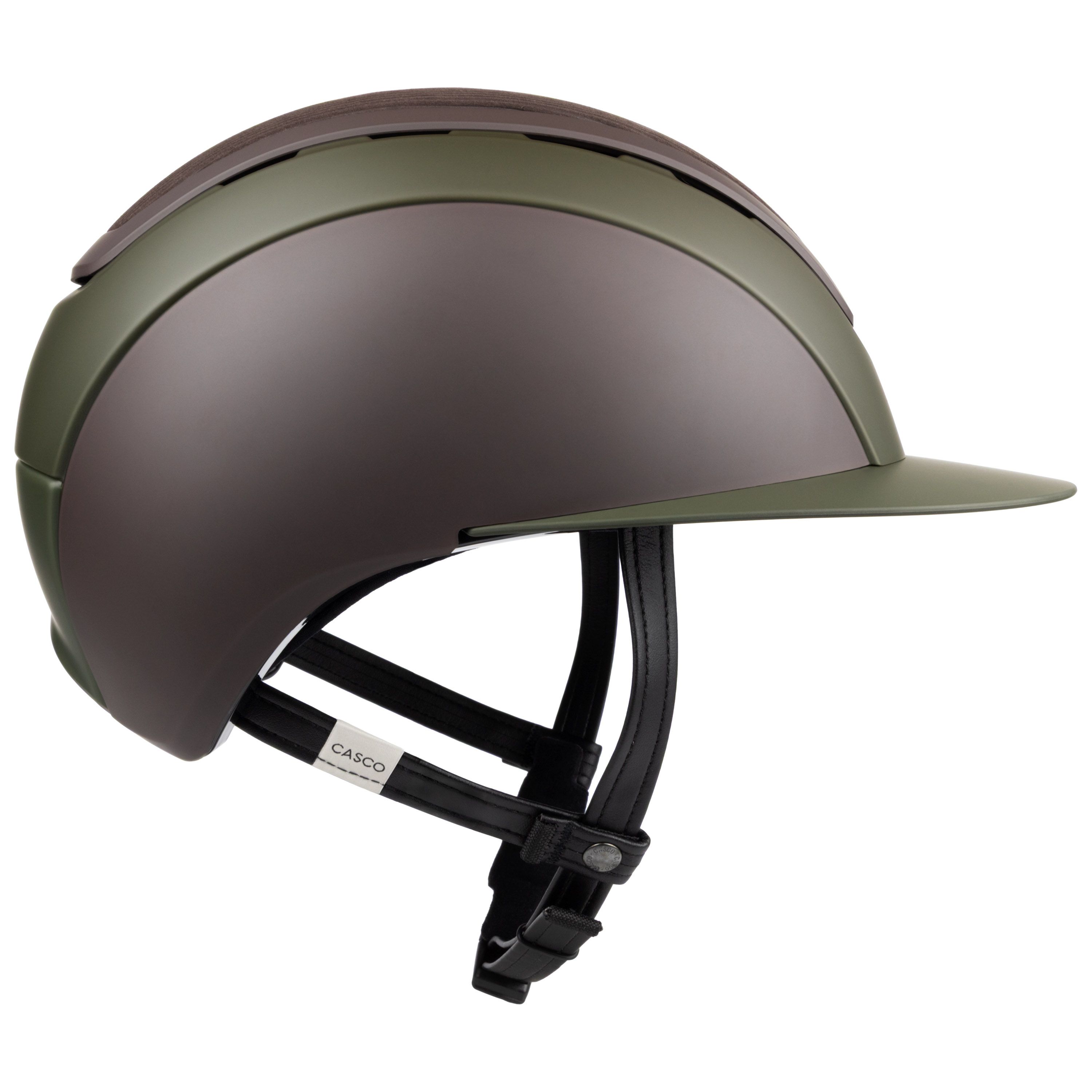 Casco ELITE Cottage Everwood Reithelm braun-olive, Country-Look, Seitenansicht