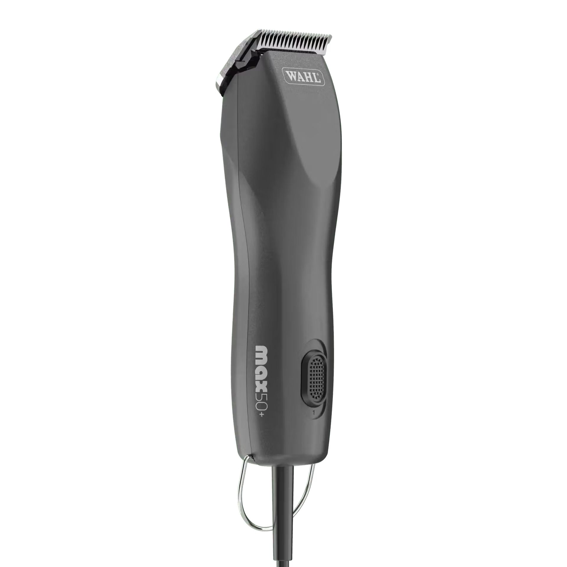 hair trimmer, corded, adjustable, foil comb, gray