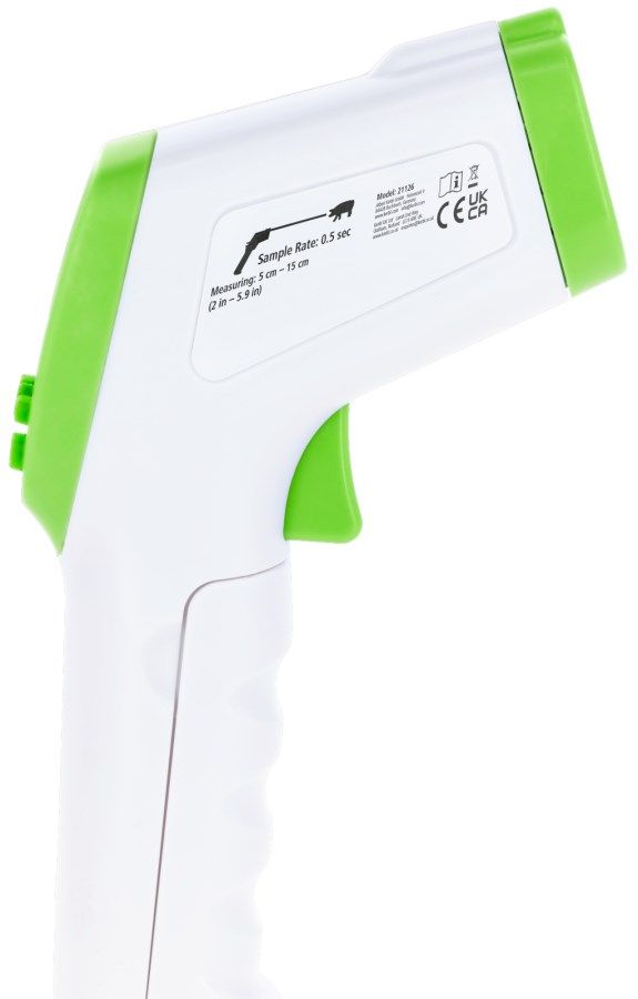 infrared, thermometer, gun, handle, green-cap