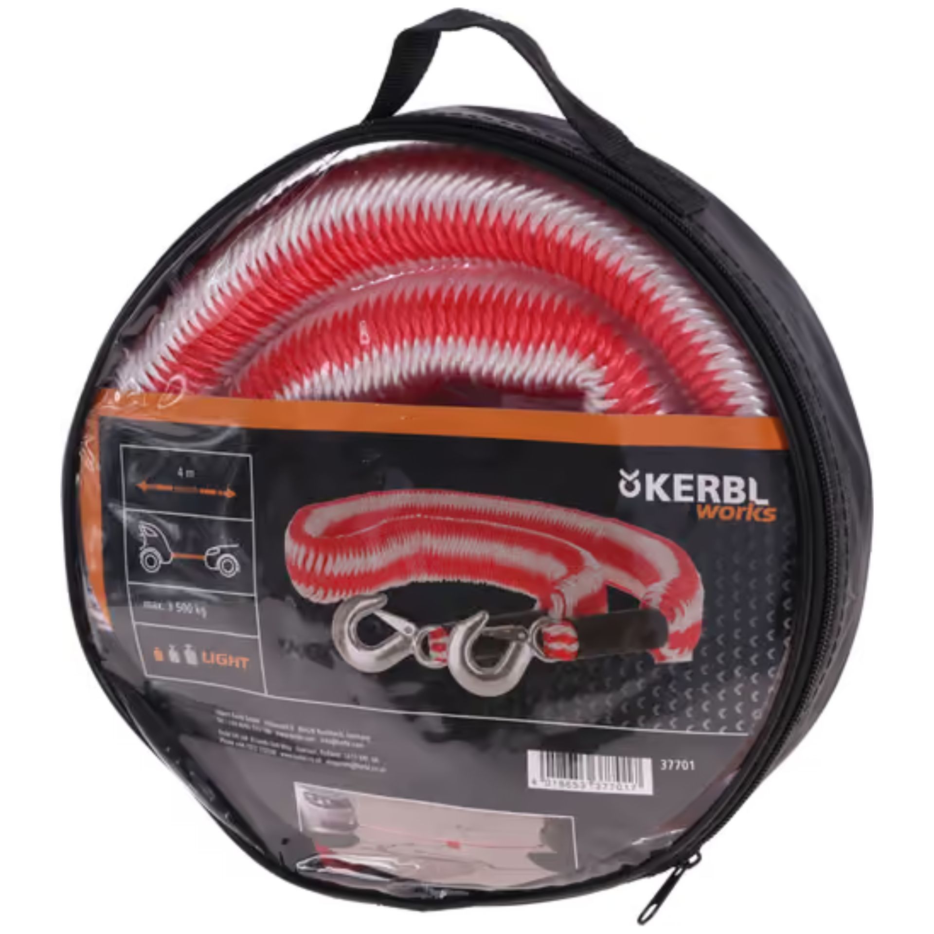 Tragseil, Autozubehör, Ausziehbares Kabel, rosarot, Aufbewahrungstasche
