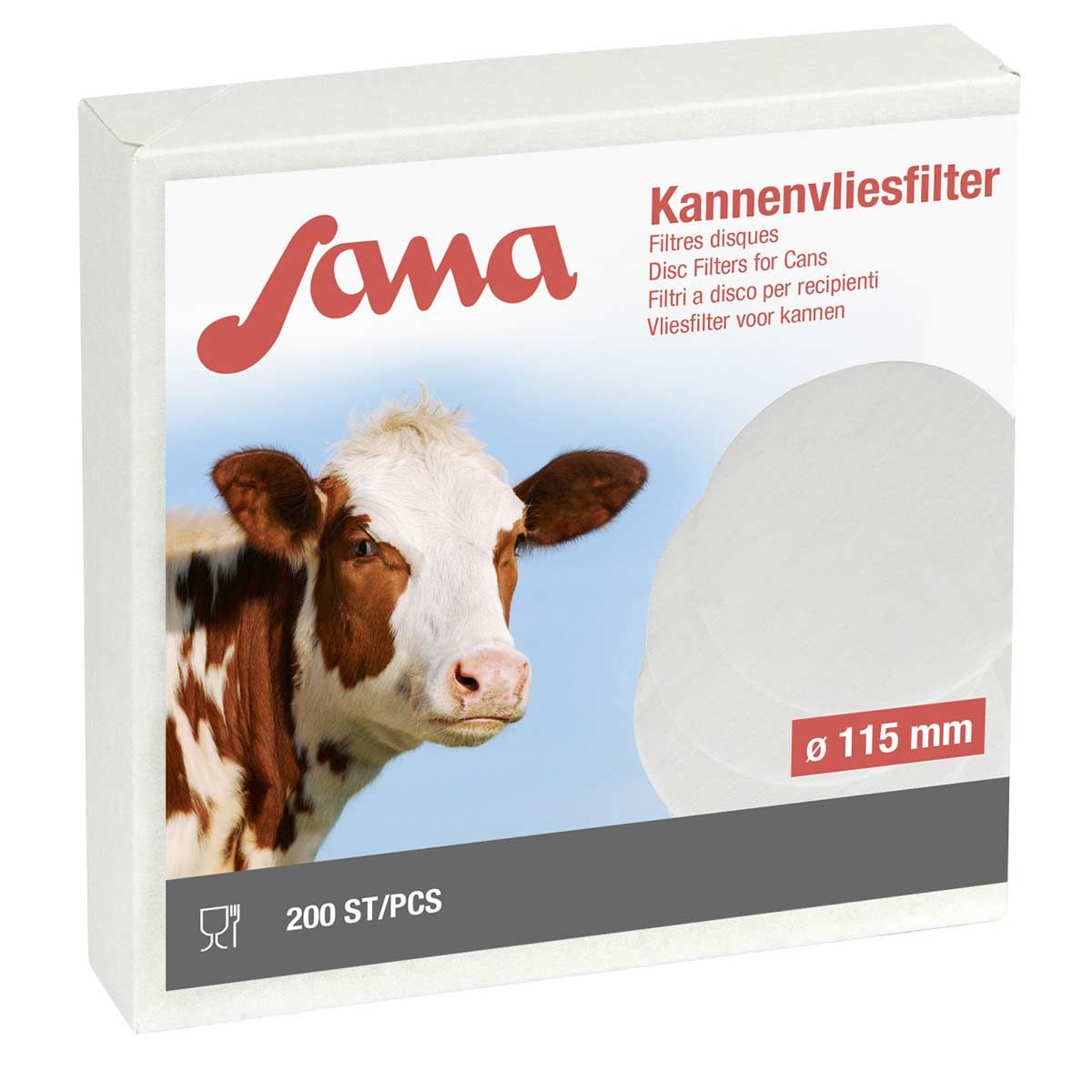 Kerbl Sana Kannenvliesfilter für Milchsiebe, lebensmittelecht, 200 Stück, 220 mm
