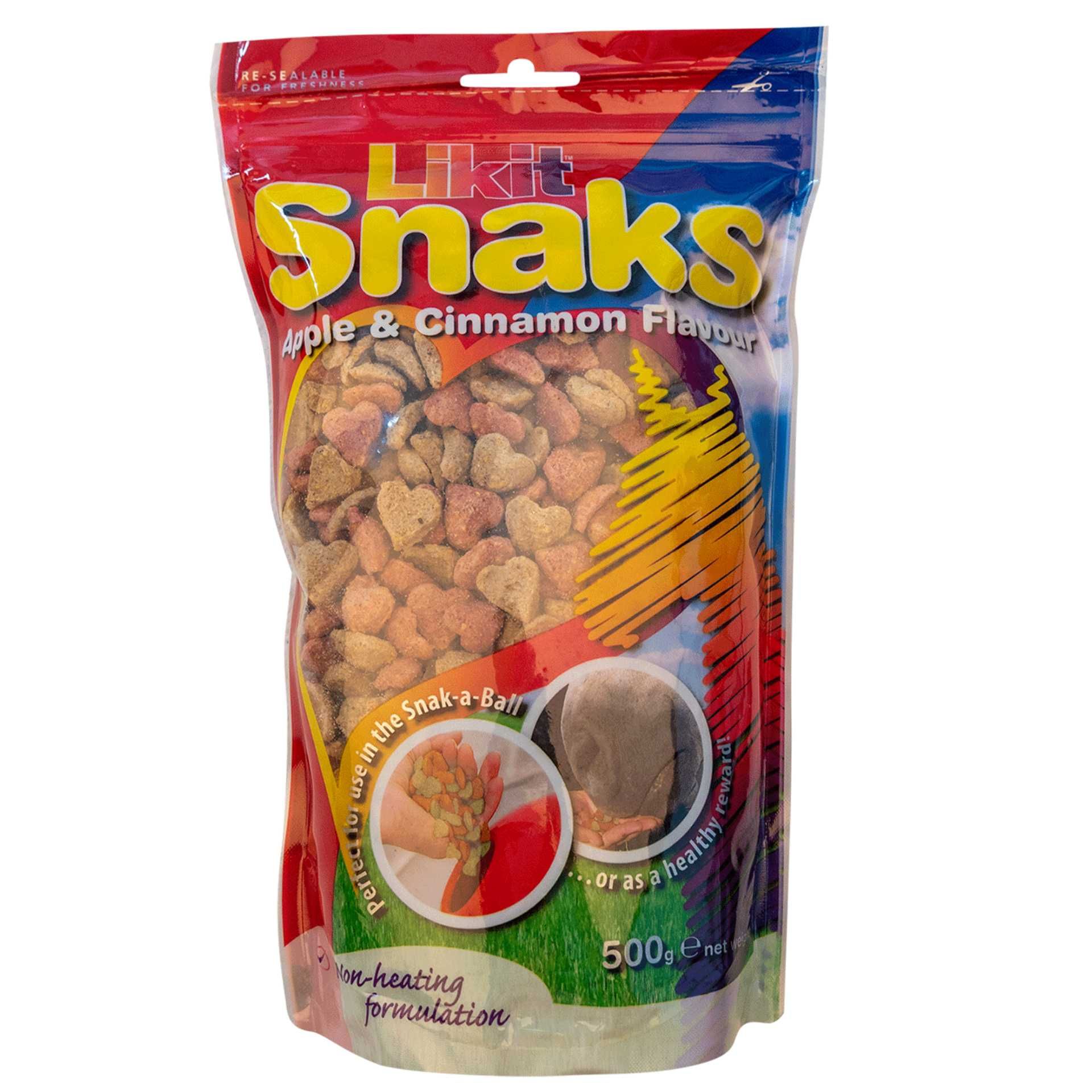 Likit Snaks Mela e Cannella, snack a forma di cuore, sacchetto 500 g, confezione