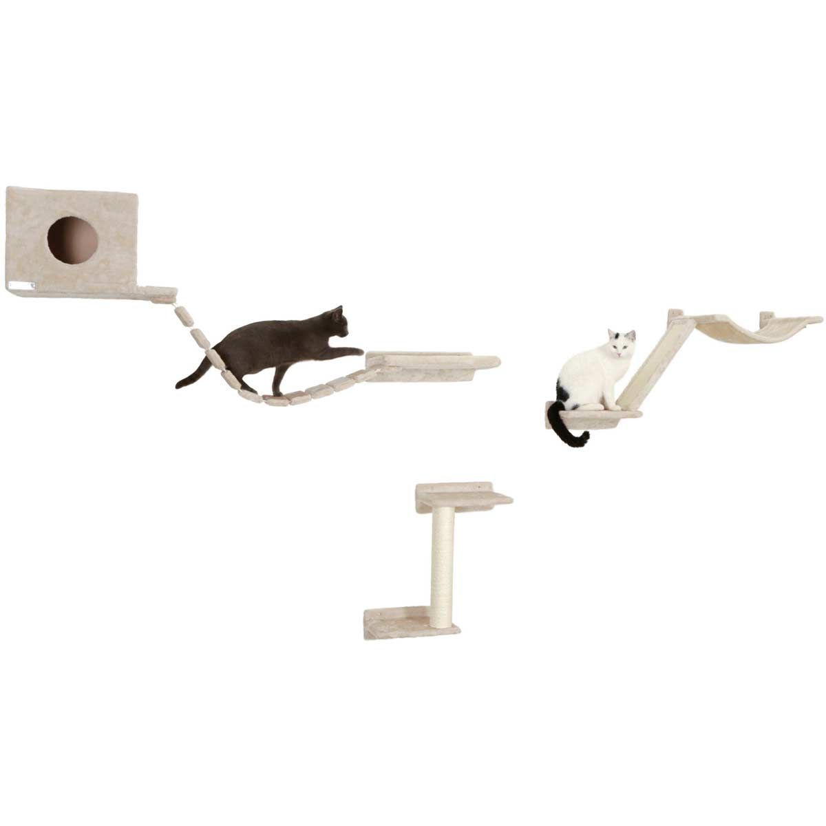 Kerbl Everest Kletterwand für Katzen, 9-teilig, mit Höhle, im Einsatz