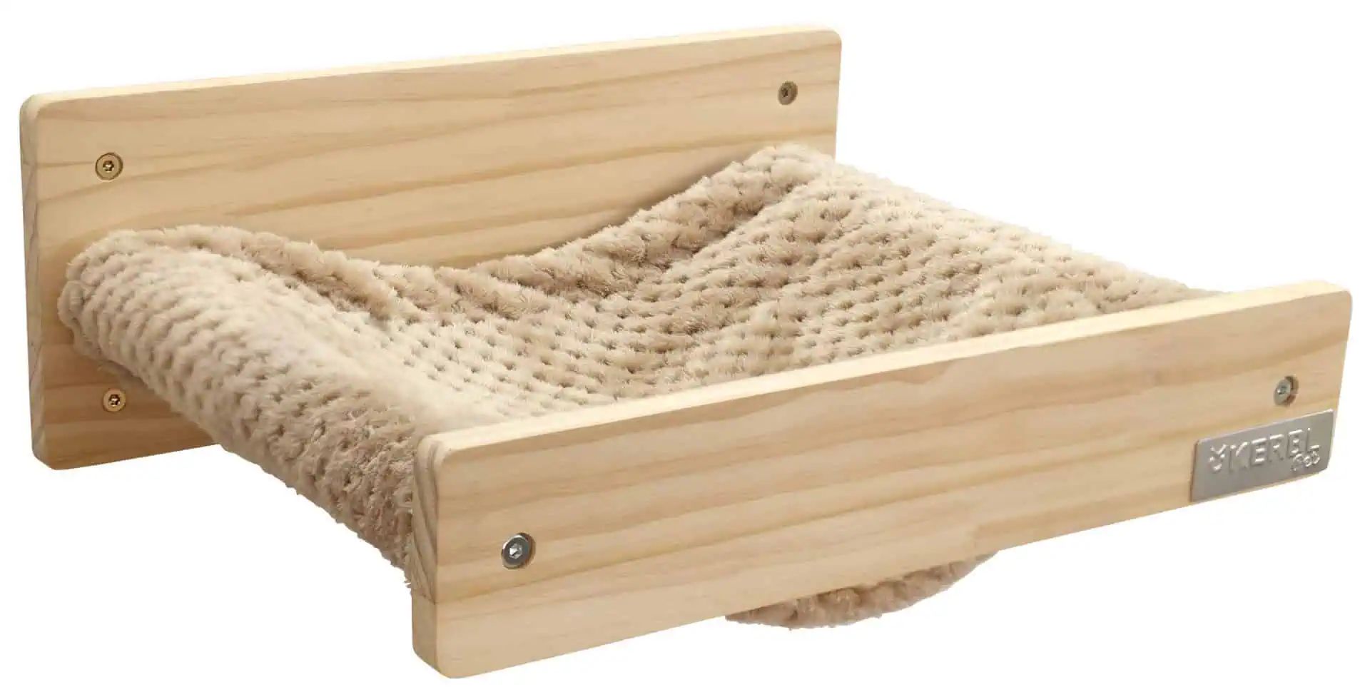 Hamac mural pour chat Timber Kerbl Pet, bois massif, 30x30 cm