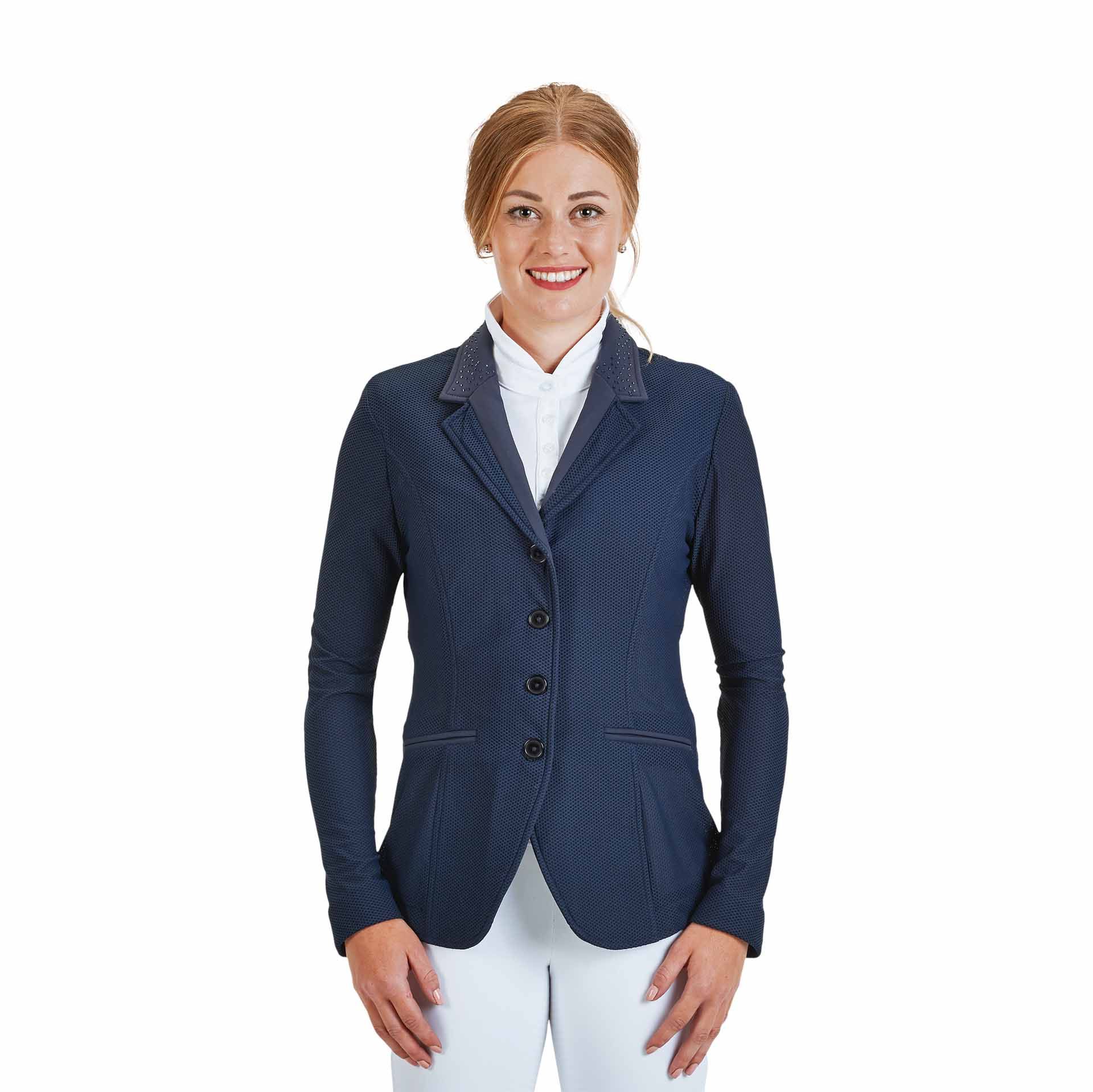 Veste de concours BUSSE MALAGA pour femme, maille respirante et coupe cintrée, bleu marine 38
