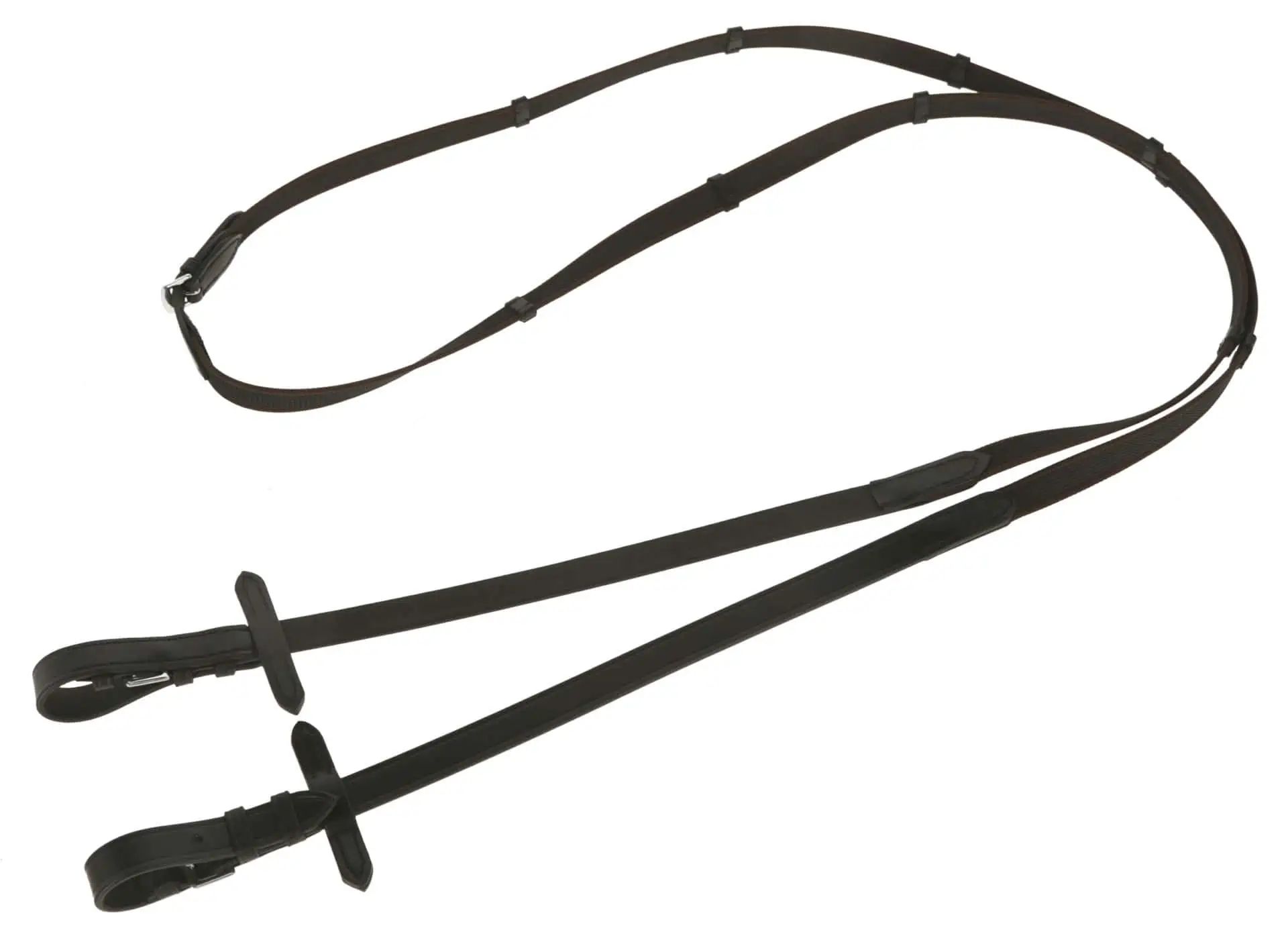 Rênes caoutchouc Antislip Covalliero noir/marron, Full, 20 mm
