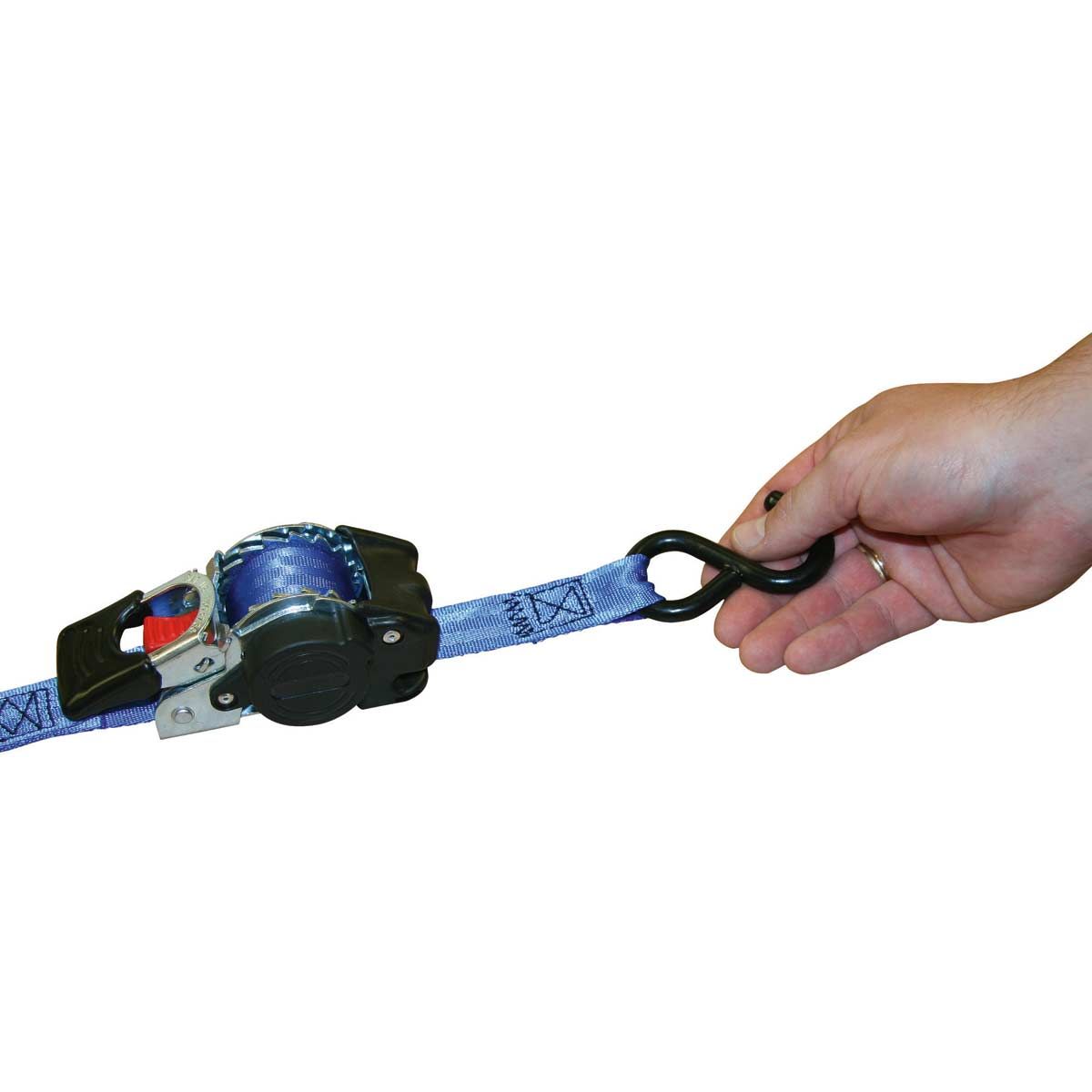 Kerbl Automatik Zurrgurt 3 m x 25 mm S-Haken, 600 kg Zugkraft