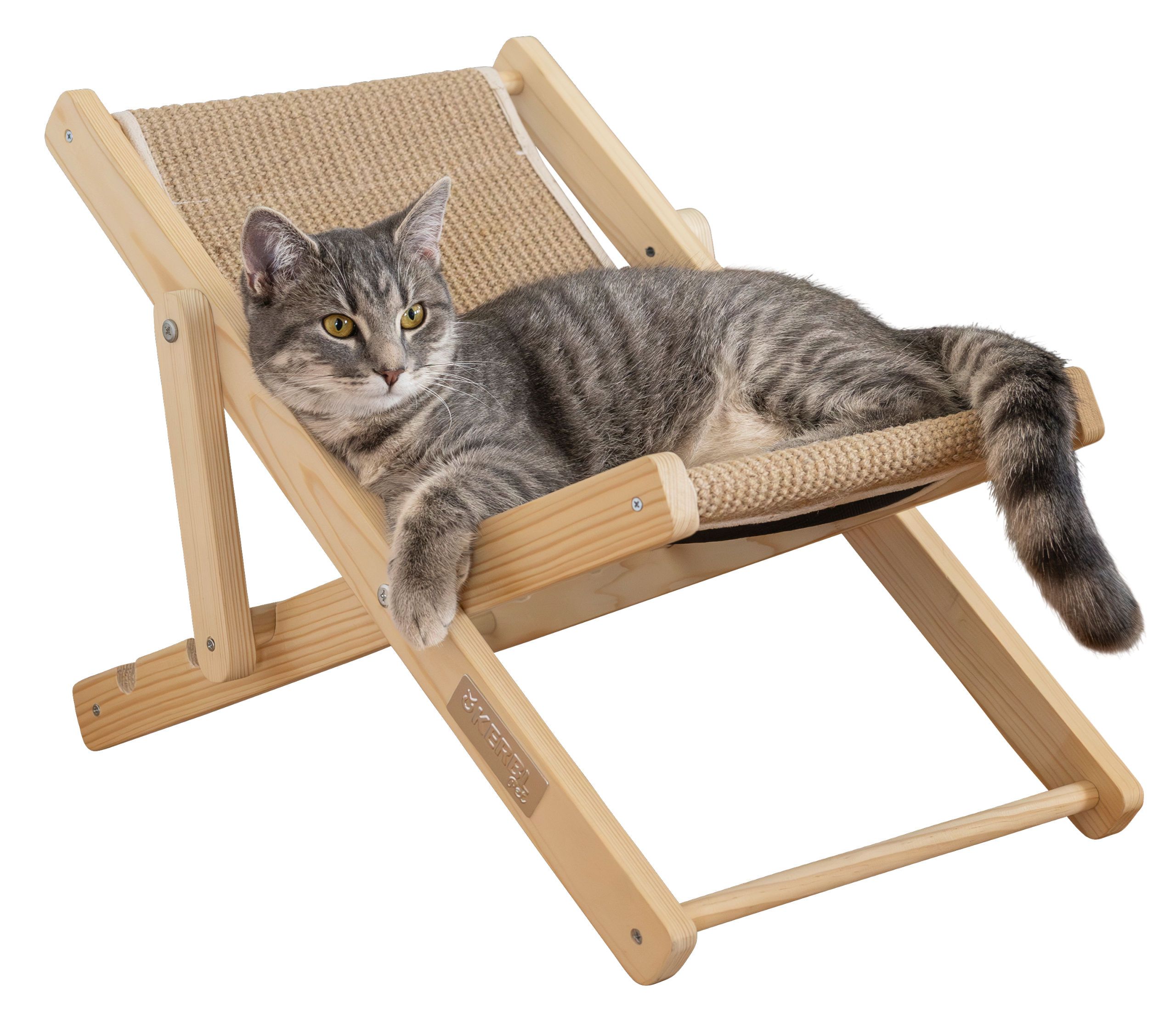 Kerbl Beach transat pour chat en sisal, hauteur réglable, marron