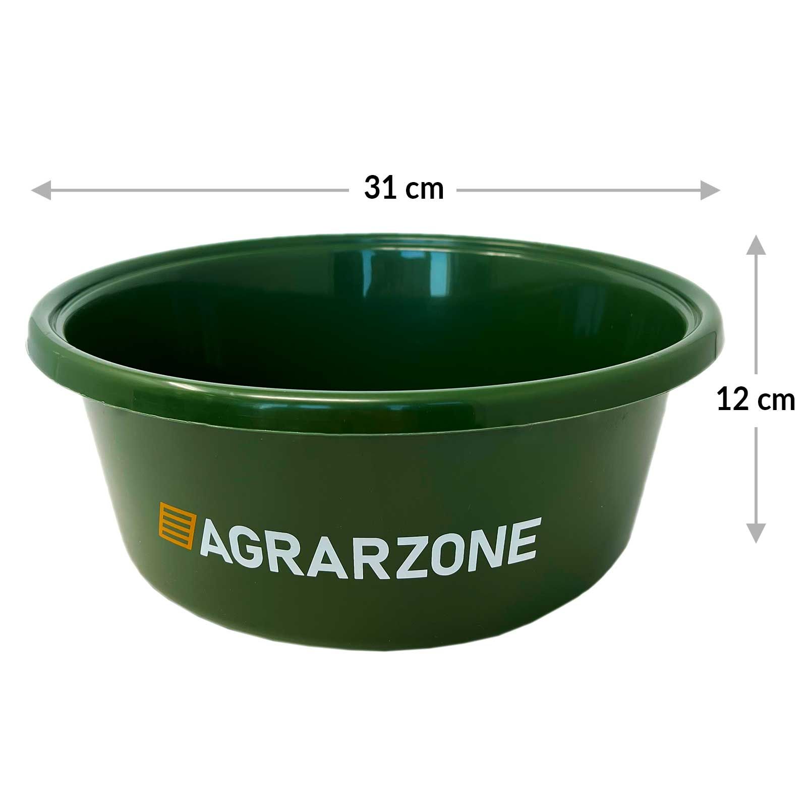 Bol de hrănire Agrarzone 6 L, Recipient robust pentru cai și animale, desen cu dimensiuni