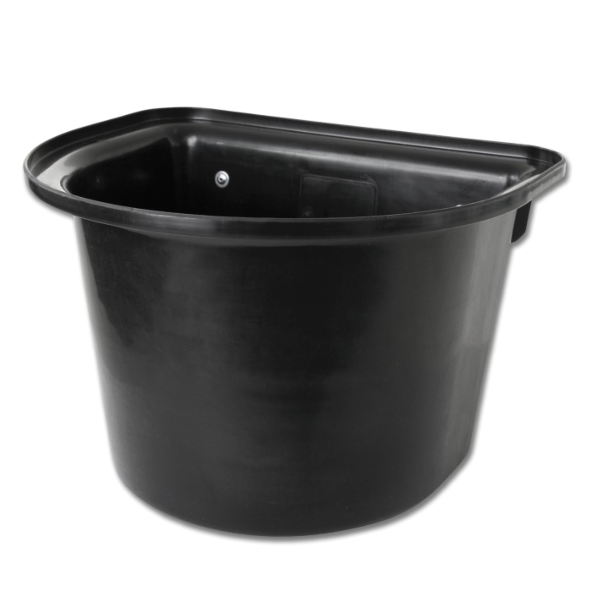 bucket, black, plastic, basin, round