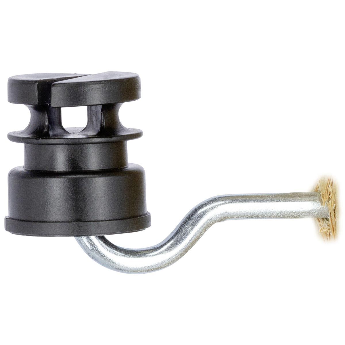 25x Agrarzone isolatore con intaglio e supporto filettato 5,3 mm nero, prodotto sfuso, isolatore