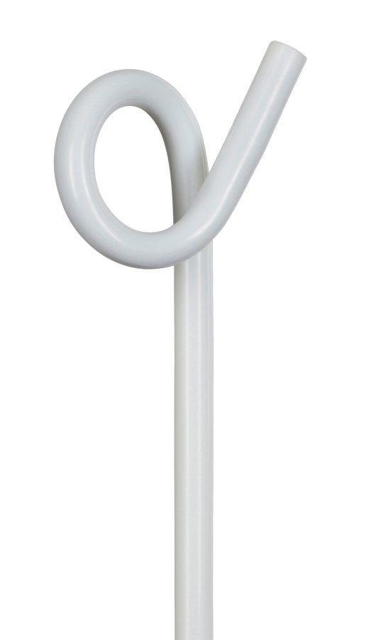 curtain rod, ring top, white, plastic, curved hook