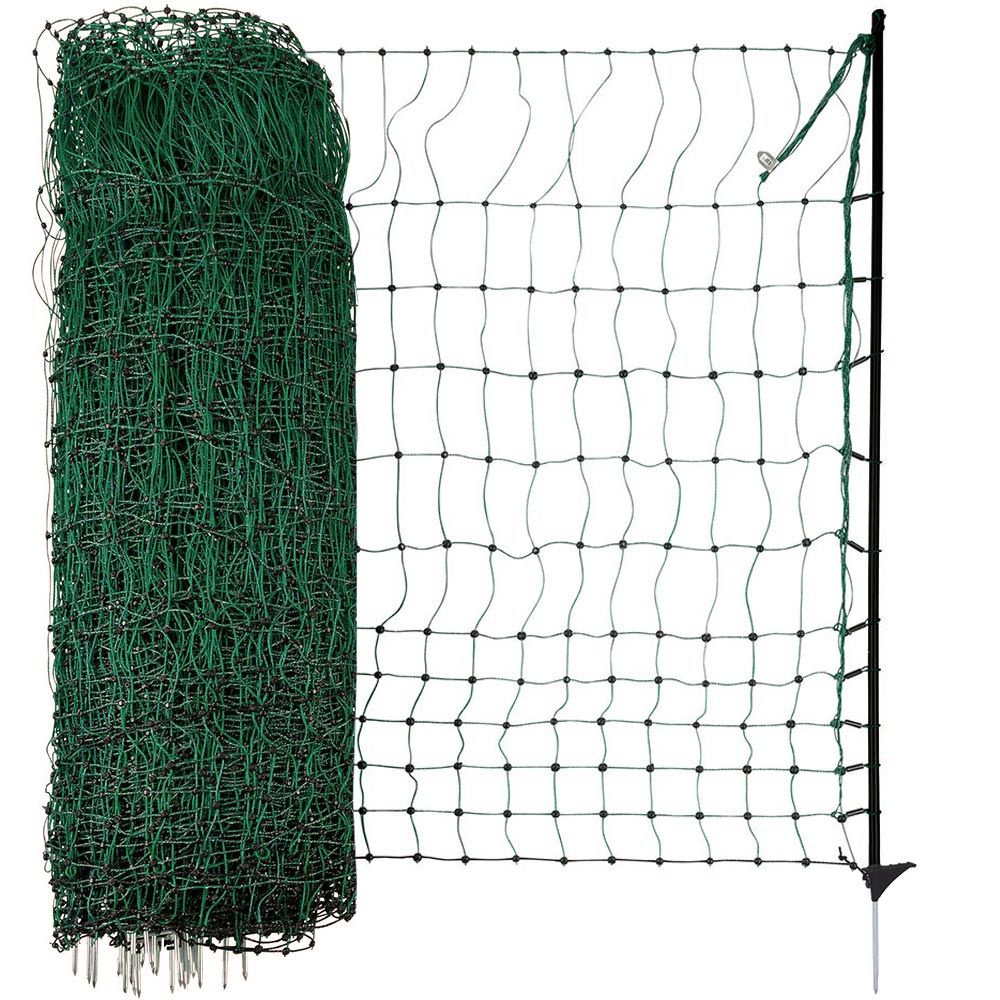 Agrarzone Geflügelnetz Premium Fiber mit Strom, grün 25 m x 106 cm