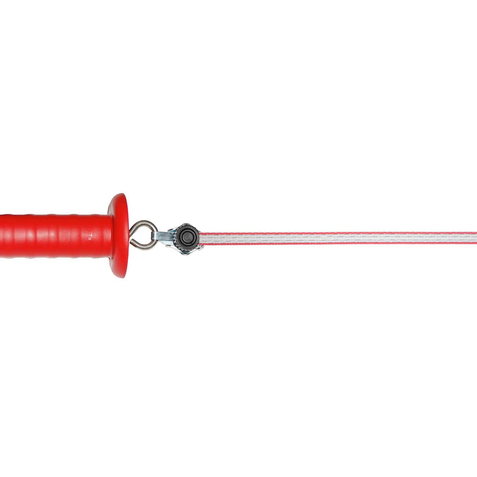 Agrarzone bandă pentru garduri electrice Premium 0,30 TriCOND, alb-roșu, detaliu, mâner