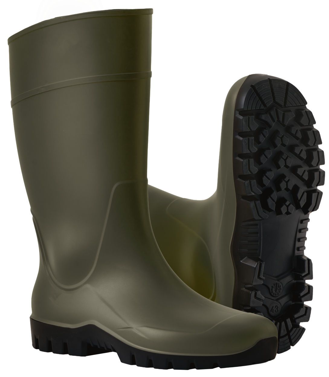 Regenstiefel, Gummistiefel, olivgrün, Profilsohle, wasserdicht