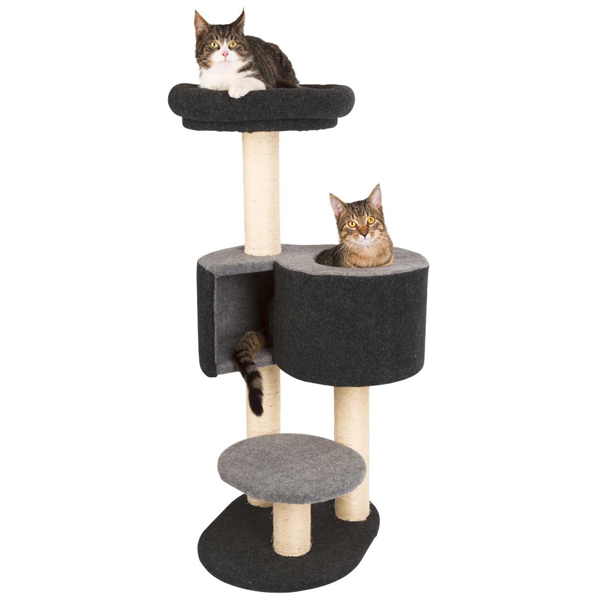 Kerbl Stâlp de zgâriat Fridolin pâslă, gri, 106 cm, în utilizare
