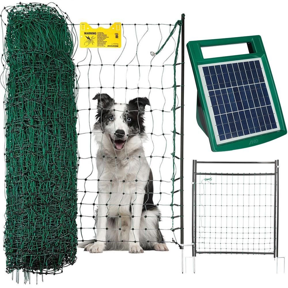  Hundegitter, Tiergitter, Erziehungszaun, Solarmodul, tragbares Tor