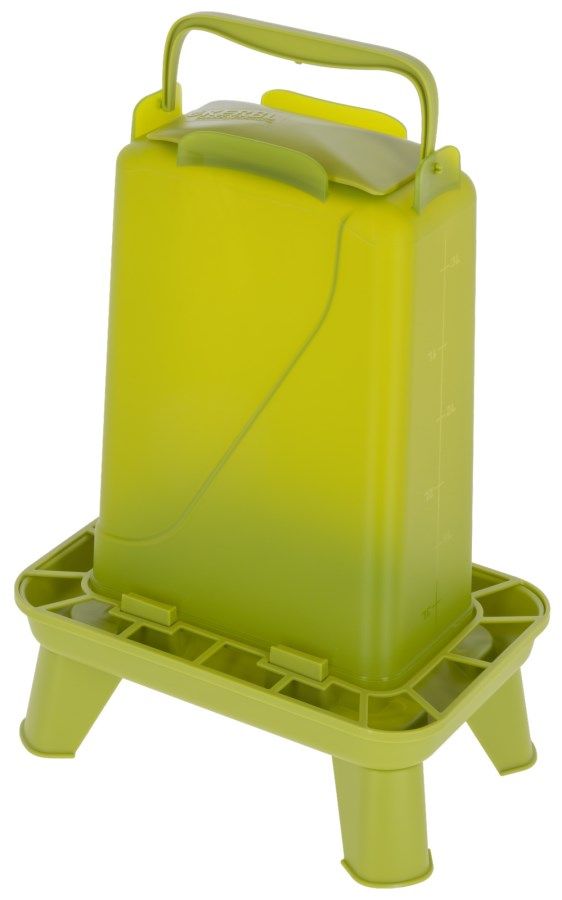 water container, portable, green, handle, stand