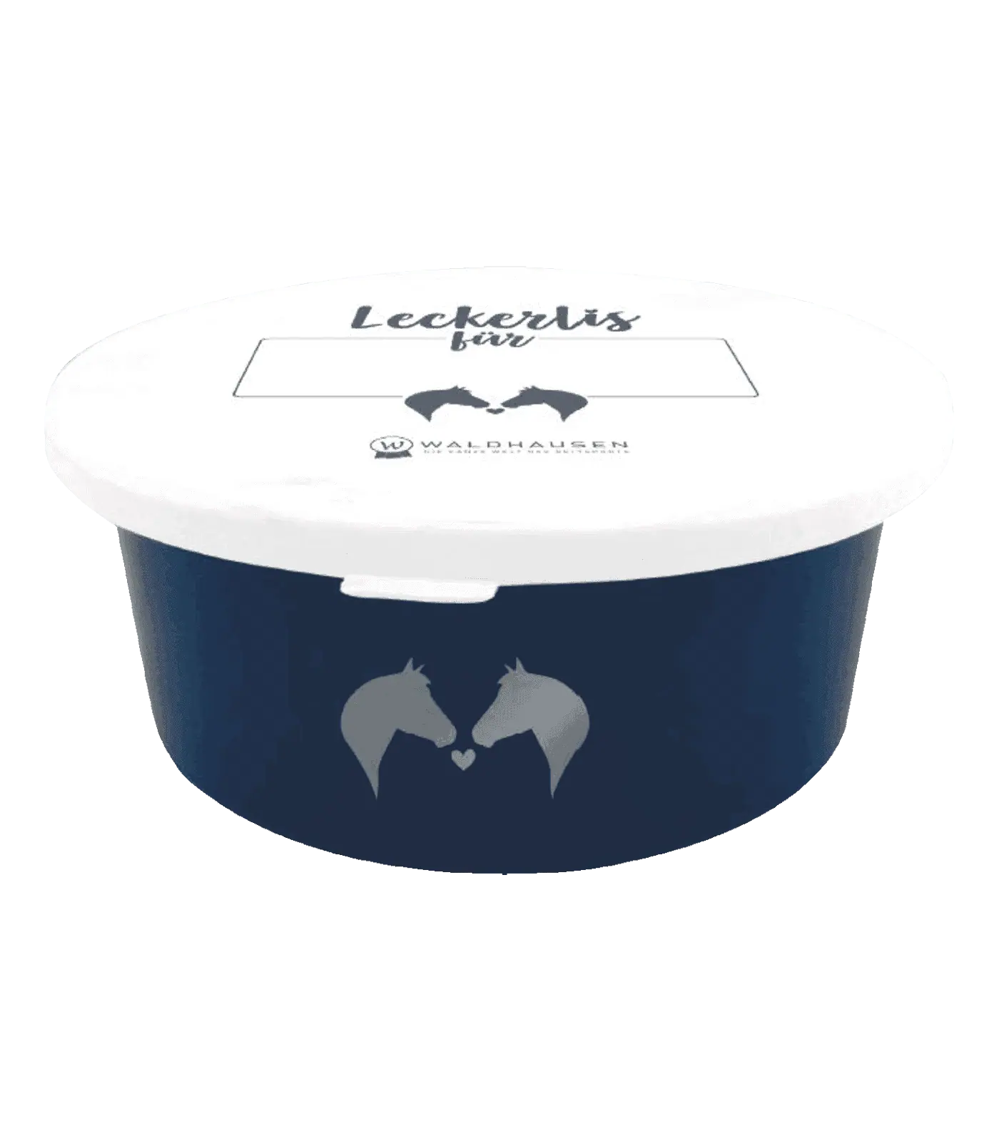 Waldhausen Bol Leckerli-Schale Lucky, albastru-noapte cu capac, 2 l