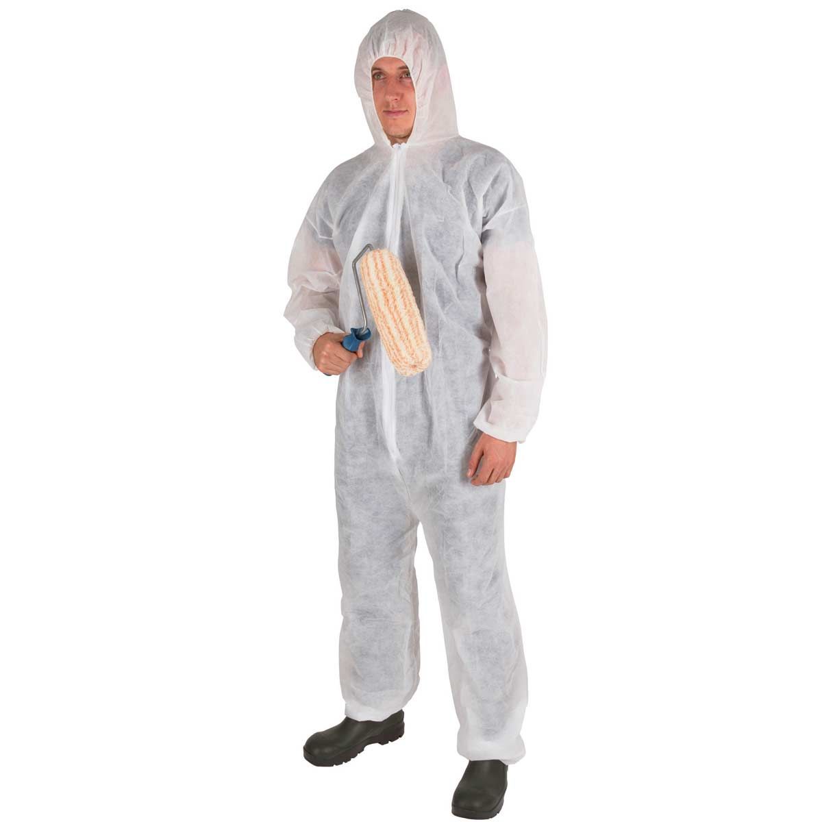 Combinaison jetable Kerbl blanche 45 g/m² avec capuche, XL