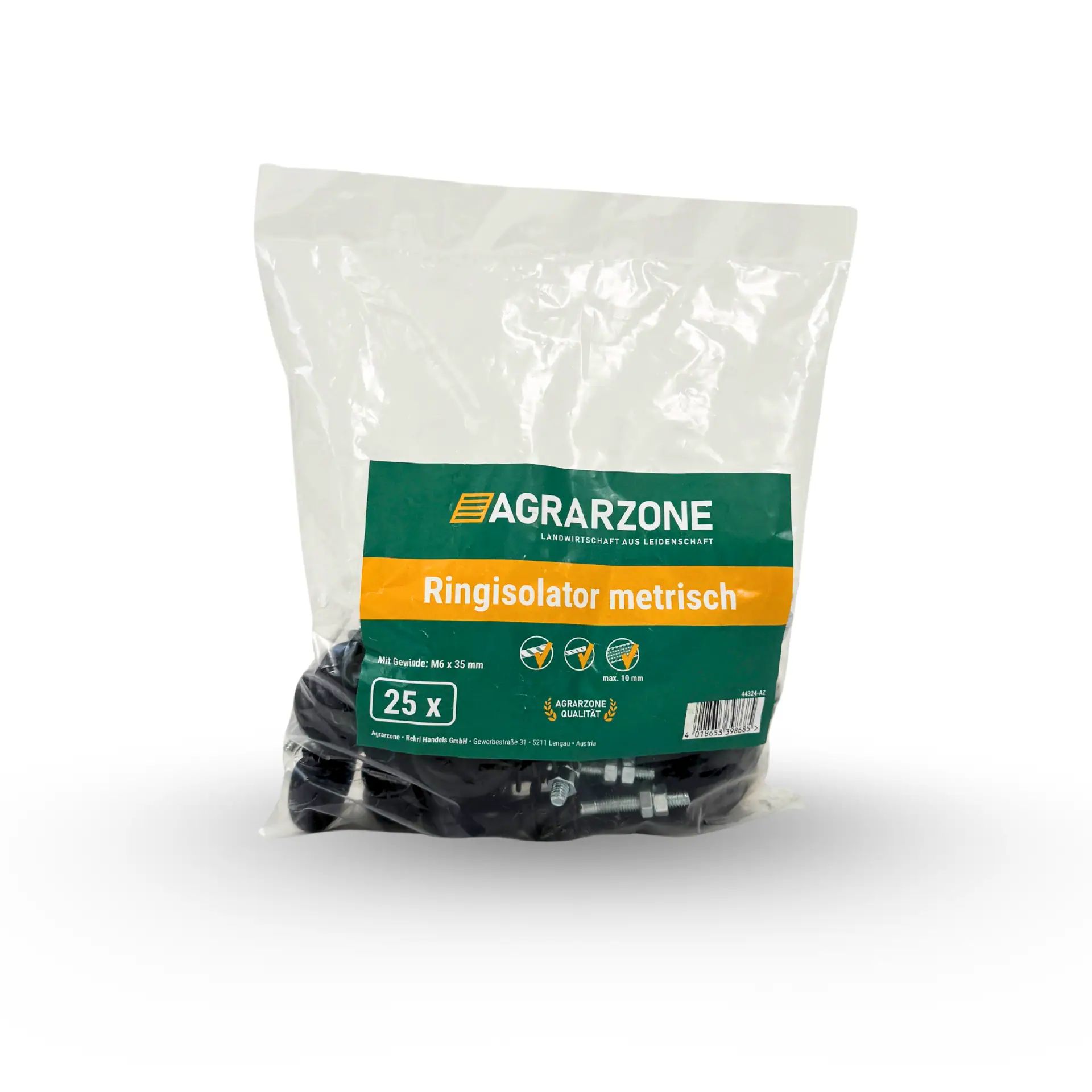 Isolateur annulaire Agrarzone M6 filetage métrique, 35 mm, lot de 25, emballage