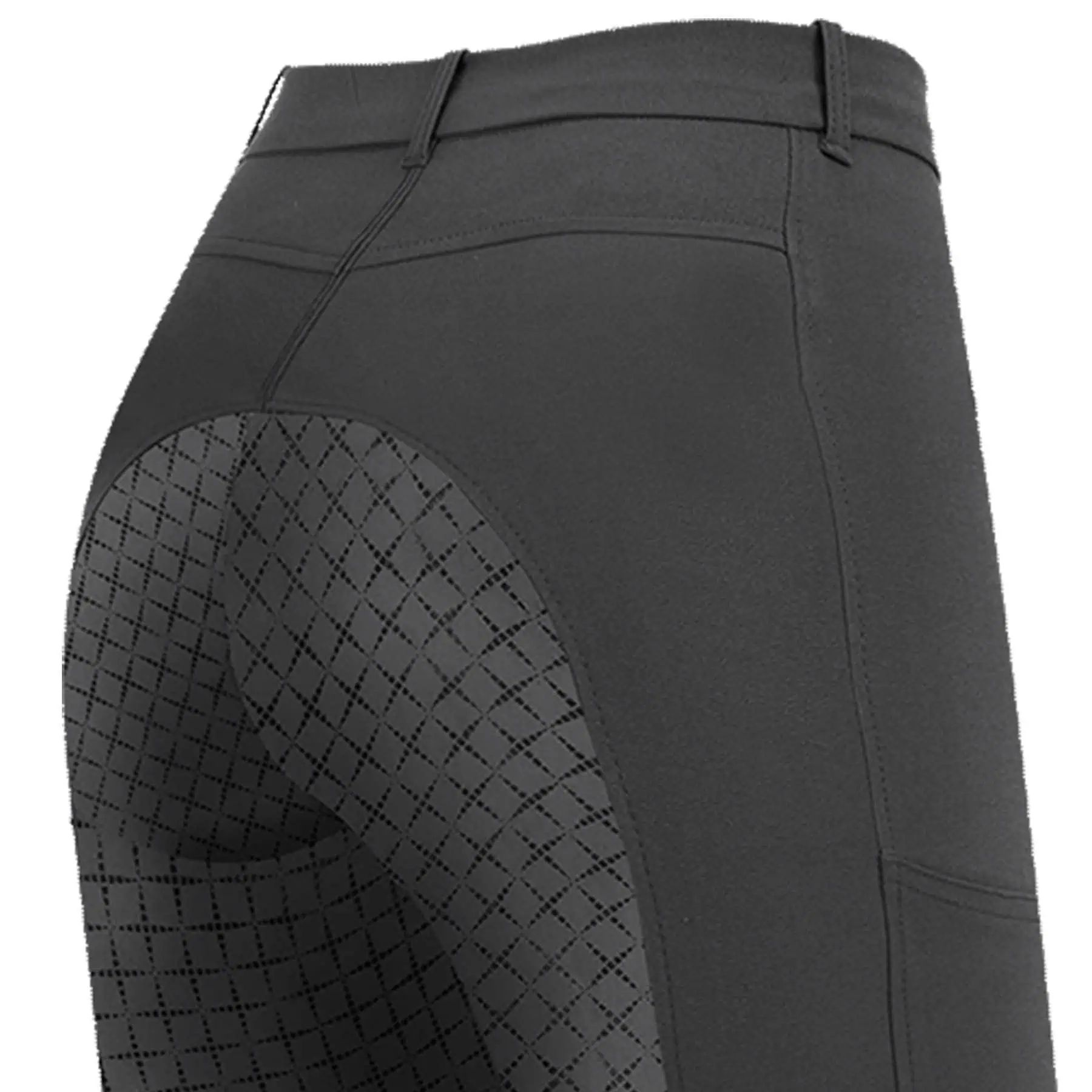 Pantalon d'équitation ELT Micro Sport en silicone, fond intégral, 164, asphalte