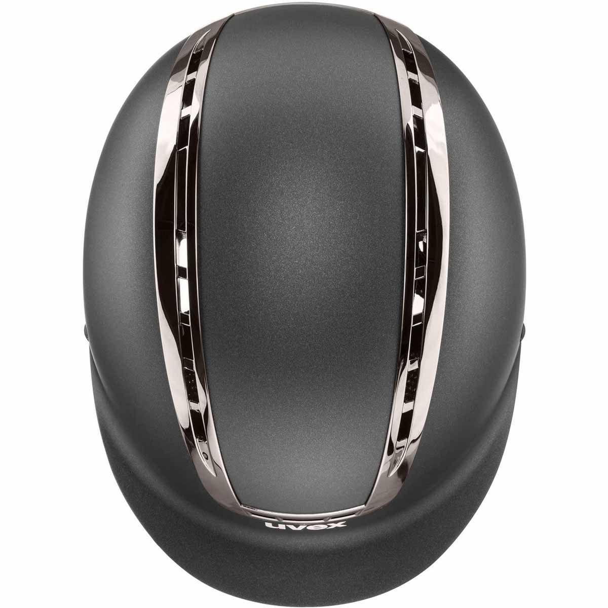 uvex Ridhjälm suxxeed chrome, elegant hjälm med kromram, vy ovanifrån