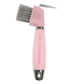 Hufkratzer mit rosa Griff und Bürste, Aufschrift Waldhausen