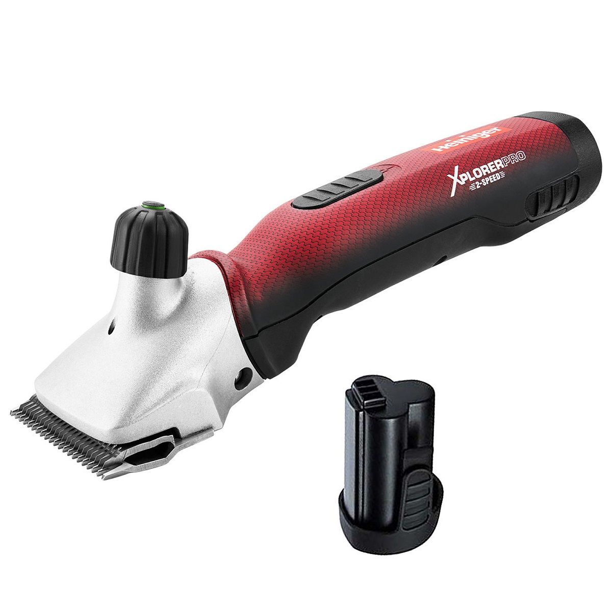 Heiniger Xplorer Pro 2-sebességes szarvasmarha- és ló nyírógép, 1 akkumulátorral