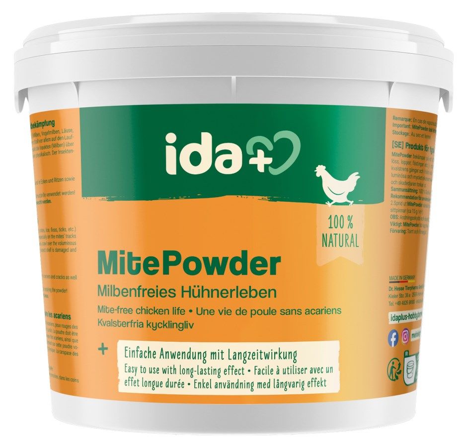 IdaPlus MitePowder Mite Powder with Gurlite for Chickens, 250 g, packaging