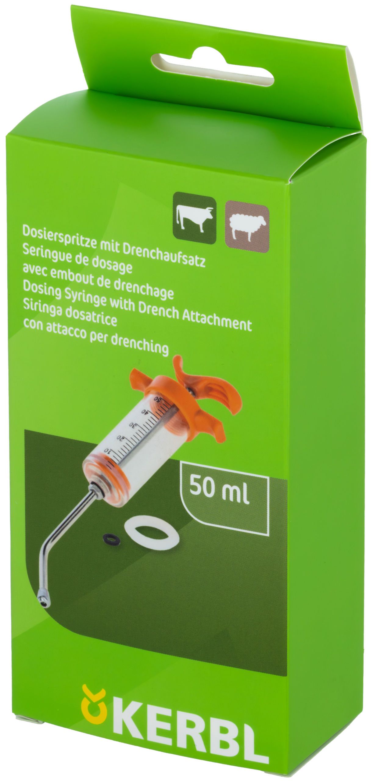 Spritze, Dosier-Spritze, 50 ml, Dosen-Spritze, Vieh, Rind, Schaf, grüne Verpackung