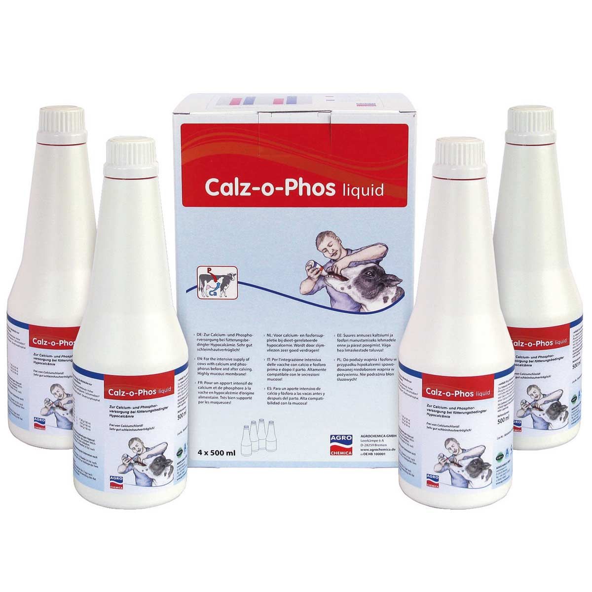 Calz-o-Phos Liquid Calcium Phosphorus Supplement, 4x 500 ml Bottles, what's included