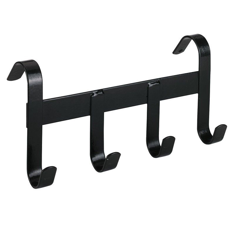 Kerbl Bridle Bracket with 4 Hooks, Black, High-Quality Metal