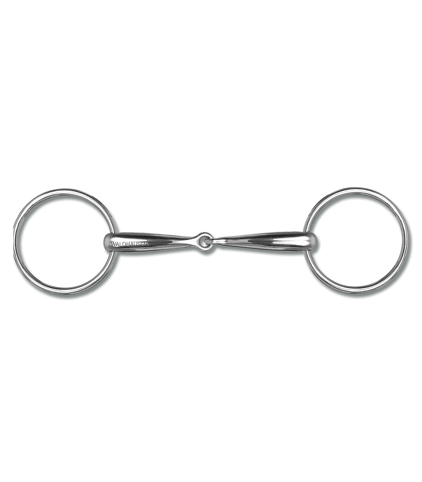 Mors de bride Waldhausen simple brisure, inox, anneaux Ø 5,5 cm, plein 13,5 cm