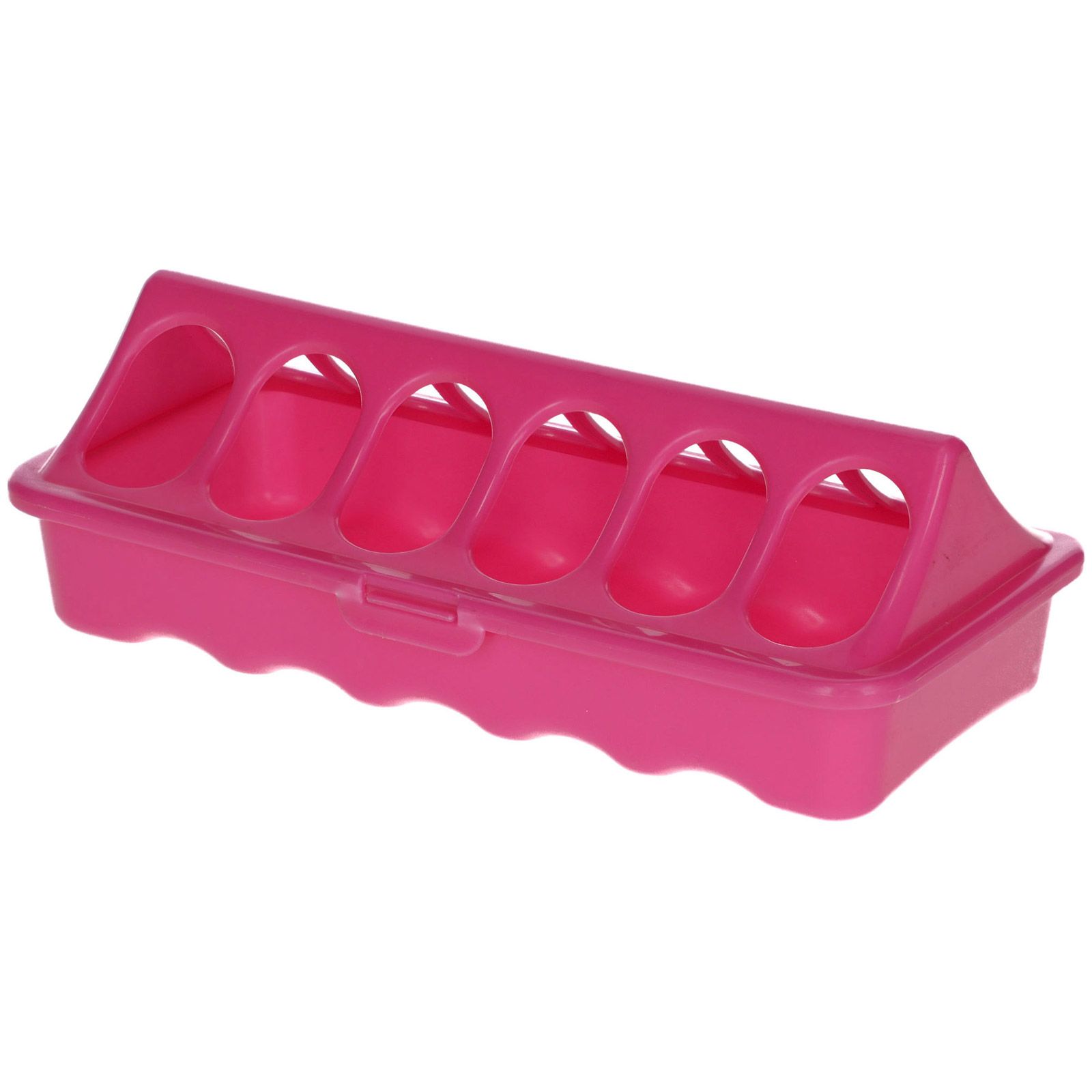 Mangeoire poussins plastique, rose 20 x 9 cm