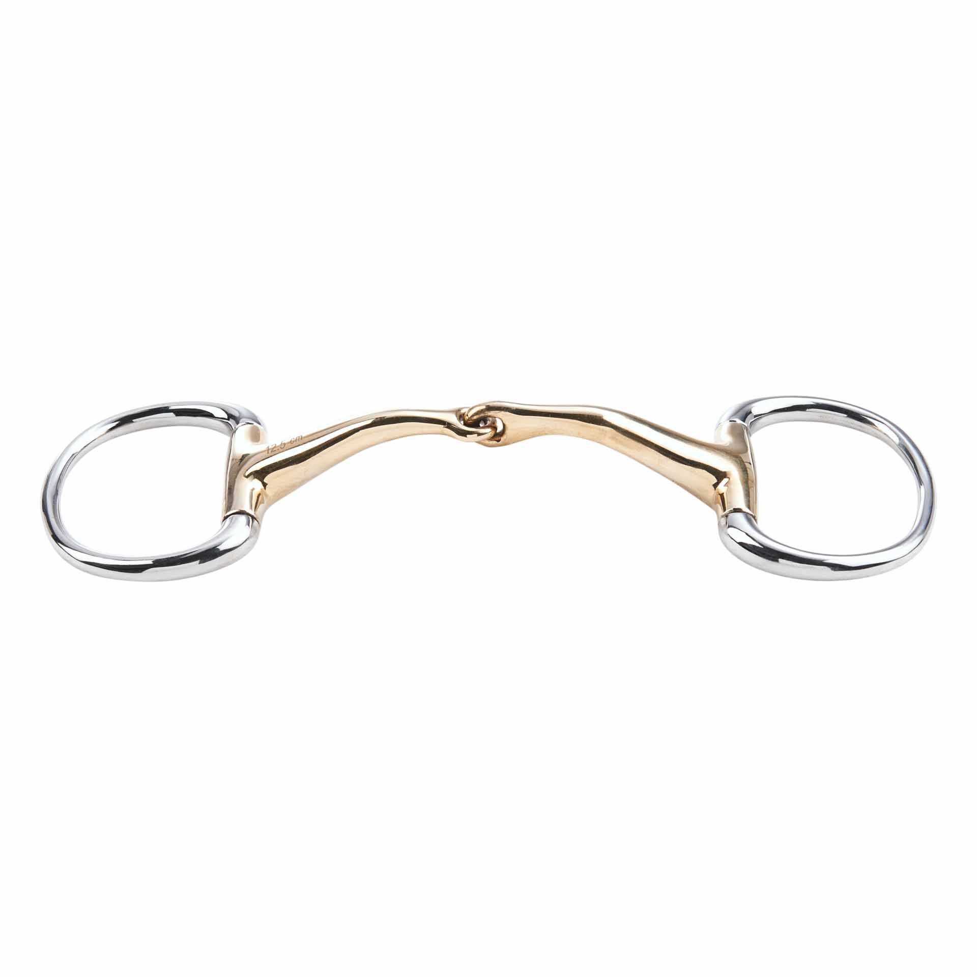 BUSSE Eggbutt Snaffle Bit KAUGAN-SHAPED 16 mm, Single Jointed, front view