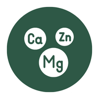 Icon mit drei Kreisen für Calcium, Zink und Magnesium in einem Kreis