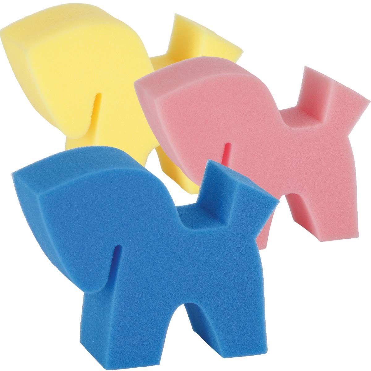 Kerbl Rengöringssvamp häst FLECKI, 3-pack i hästform, sortiment